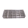Transparent box with 10 compartments 197x93x26mm
