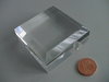 solid acrylic block withe beveled edges 50x50x20mm/ socle en verre