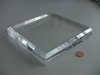 solid acrylic block withe beveled edges 150x150x20mm/ socle en verre