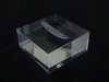 Acrylic glass base 45x45x20mm with slot 3mm, Acrylique de base en verre avec fente